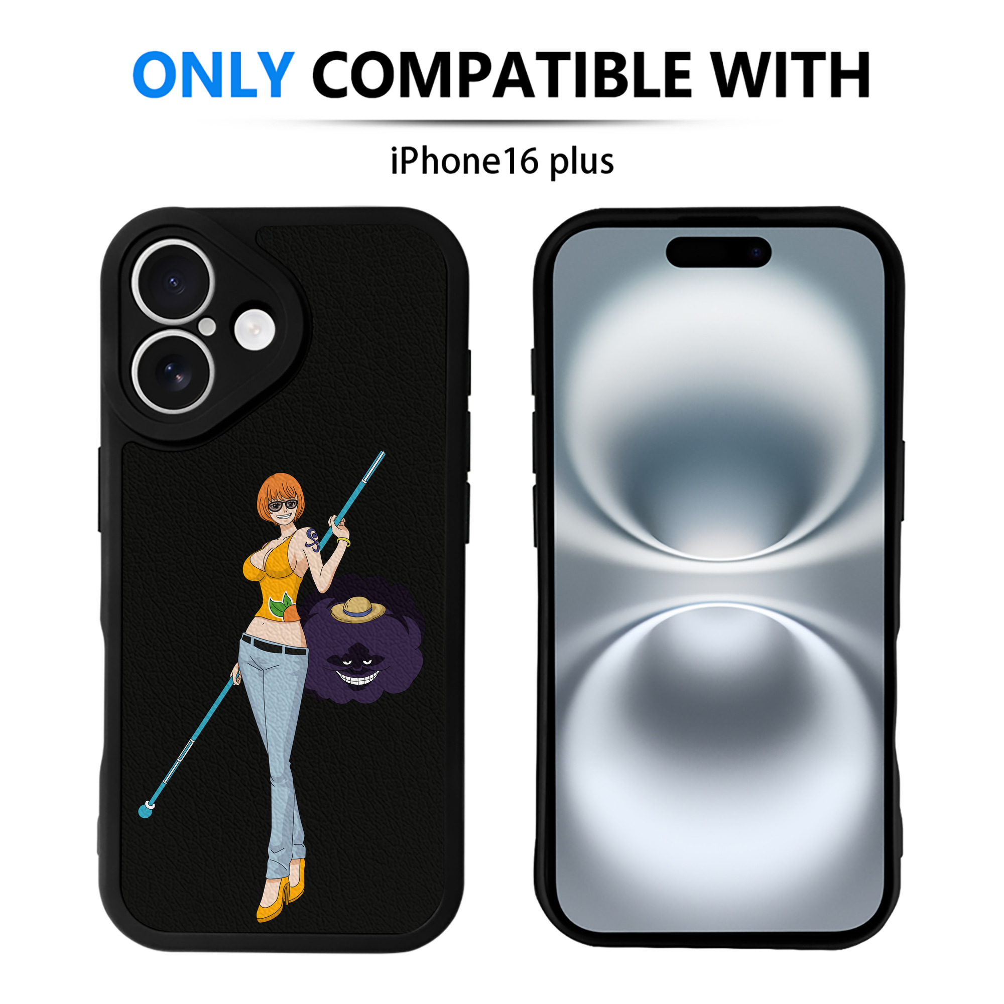 （画像用） ワンピース ナミ ONE PIECE Nami 【iPhone 16シリーズ対応】シリコンスマホケース（レザー調） 材質：シリコン